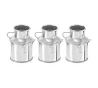 IMIKEYA Lot de 3 Petits Vases Argenté Style Seau Rustique pour Décoration Miniature de Maison, Accessoires pour Jardinage et Ornements de Bureau