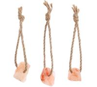 IMIKEYA Lot de 3 pierres à lécher au sel pour lapins et chevaux - Avec corde de suspension - Jouet à mâcher idéal pour rongeurs et animaux domestiques