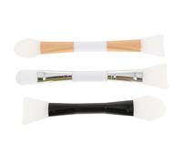 IMIKEYA Lot de 3 Pinceaux Visage Double Embout en Silicone Doux et Fibre Synthétique, Applicateurs de Masque Réutilisables pour Soin Peau, Design Ergonomique Couleur Aléatoire