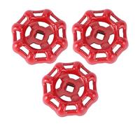 IMIKEYA Lot de 3 Poignées en Fonte Rouge 6x6mm pour Vanne D’arrêt, Volant Manuel Métallique Robuste, Accessoires Industriels pour Robinet et Portail, Pièces D’arrêt Industrielles