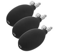 IMIKEYA Lot de 3 poires de rechange pour tensiomètre avec valve de décompression métallique, pompe de gonflage souple pour tensiomètres manuels, poire noire à presser pour infirmières et