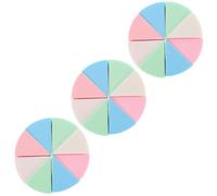 IMIKEYA Lot de 3 sets de Éponges à Maquillage en Latex Triangulaires Colorées 24 Pièces Polyvalentes pour Application Sèche et Humide Éponge Bouffante Portable pour Visage et Fond de