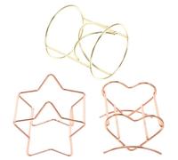 IMIKEYA Lot de 3 Supports pour Éponges à Maquillage en Métal Doré Porte-Éponge Décoratif D’Œuf Motifs Cœur et Étoile Égouttoir Compact pour Séchage et Rangement Accessoire Pratique