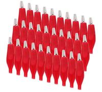 IMIKEYA Lot de 30 Pinces Crocodiles Grandes Rouges Gaine Isolante Pvc, Clips Batterie Électriques Robustes pour Tests Électriques et Loisirs Créatifs, Outils Manuels pour Câbles à Pinces