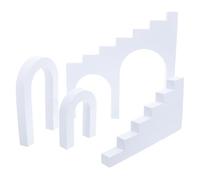 IMIKEYA Lot de 4 Accessoires D’Arrière-Plan Photographique en Mousse Blanche Support Compact et Léger pour Bijoux Cosmétiques Maquillage - Décor 3D pour Studio Photo Professionnel