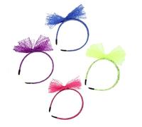 IMIKEYA Lot de 4 Bandeaux à Nœud en Dentelle pour Femme Grand Nœud Décoratif Couleurs Variées Accessoire Coiffure pour Fêtes et Soirées Années 80