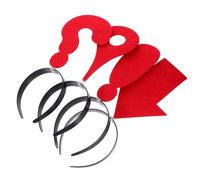 IMIKEYA Lot de 4 Bandeaux Élastiques pour Cheveux Femme Rouge, Accessoires Légers et Portables en Tissu et Plastique, Coiffes Amusantes pour Photo Ops et Halloween
