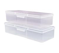 IMIKEYA Lot de 4 Boîtes à Outils de Manucure Compactes Couvercles Rangement pour Accessoires D’Ongles Couleurs Blanc et Rose pour Organiser Nail Art à Domicile Voyage