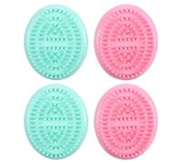 IMIKEYA Lot de 4 brosses de massage pour le cuir chevelu - Brosse à shampoing pour le soin du cuir chevelu - Outil de massage en plastique pour le voyage et le bureau, nettoyage en profondeur,