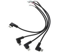 IMIKEYA Lot de 4 Câbles USB-c Mâle 90 Degrés à 4 Broches Nus en PVC, Courts 0,25 M, Câble de Réparation et Alimentation pour Bricolage Électronique, Connecteurs Filaires Compacts, Usage