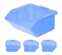 IMIKEYA Lot de 4 Caisses de Rangement en Plastique Bleu Réutilisables pour Outils, Stockage de Composants, pour Maintenance Intérieure et Véhicule