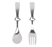 IMIKEYA Lot de 4 de Couverts en Acier Inoxydable Argentés Forme Cœur Chic et Élégant Solide et Sûr pour Présents Invités du Mariage