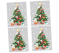 IMIKEYA Lot De 4 Feuilles De Stickers Muraux Compacts Pour Fenêtre Motif Sapin De Noël Sûrs Et Robustes Faciles À Utiliser