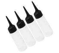 IMIKEYA Lot de 4 Flacons Applicateurs à Embout Biseauté pour Coloration Capillaire et Huile Flacons Doseurs Transparents en Plastique Souple Réutilisables pour Mélange et Application