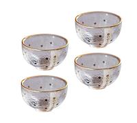 IMIKEYA Lot De 4 Tasses À Thé À Bord Doré Bols À Saké en Verre Parfaits pour Les Fêtes