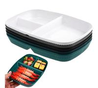 IMIKEYA Lot de 5 Assiettes Alimentaires Compartimentées en Pp Réutilisables pour Contrôle des Portions, Plateau de Service Diététique pour Repas Équilibrés