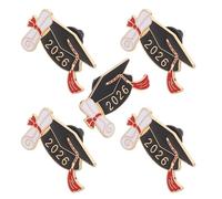 IMIKEYA Lot de 5 Broches Émaillées 2026 pour Remise de Diplômes, Badges Souvenirs pour Fêtes de Fin D’études, Décoration de Salle de ccessoires pour Invités et Étudiants