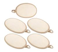 IMIKEYA Lot de 5 Éponges Exfoliantes en Luffa Naturel Ovales Bordure Café Éponges Bain Exfoliant Corps et Visage Nettoyage Doux et Écologique Usage Quotidien