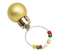 IMIKEYA Lot de 6 Anneaux de Verre à Vin en Acier Carbone Breloques Plastiques de Boule de Noël pour Identification de Boisson Lors de Fêtes et Anniversaires