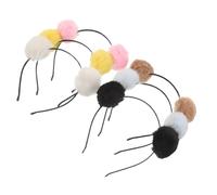 IMIKEYA Lot de 6 Bandeaux pour Petites Filles à Pompons Colorés, Doux et Confortables, Couvre-chefs en Tissu Pelucheux Multicolores pour Anniversaires et Fêtes