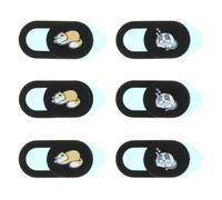 IMIKEYA Lot de 6 Caches-Objectif de Webcam pour Ordinateur Portable Curseur Coulissant en ABS Robuste Motif Chat Paresseux Protection Confidentialité Anti-Espionnage Ultrafin et