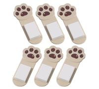 IMIKEYA Lot de 6 Lève-sièges de Toilette Adhésifs de Patte de Chat, Accessoire Salle de Bain sans Contact, Couleur Café, Facile à Installer, Hygiène Améliorée pour Usage Familial