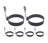 IMIKEYA Lot de 6 moules à œufs : cercles à omelette en acier inoxydable pour la cuisson à la poêle - Moule rond antiadhésif pour œufs au plat - à hamburger pour le petit-déjeuner