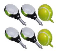 IMIKEYA Lot de 6 set de Ballons Aluminium Forme Raquette et Balle de Tennis 45 CM Couleurs Vert Clair et Blanc Décorations Fête Anniversaire Sportives Fournitures Ballons Fête et