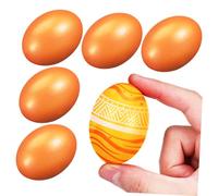 IMIKEYA Lot de 6 Œufs en Bois Artificiels pour Bricolage Décorations de Fête Accessoires de Photographie Surface Lisse Utilisation Polyvalente