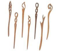 IMIKEYA Lot De 7 Épingles à Cheveux Vintage En Bois Naturel, Taille Moyenne, Coiffure Rétro Pour Femmes, Accessoires Cheveux Artisanaux Pour Usage Quotidien Et Cérémonie