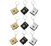 IMIKEYA Lot de 9 mini porte-clés bible - Pendentif de - Pendentif de - Sainte Bible catholique - Mini porte-clés bible - Souvenir de baptême - Or/noir/argenté, Couleurs assorties,