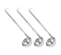 IMIKEYA Louches à Soupe Ustensiles Cuisine en Acier Inoxydable Lot de 3 avec Crochet et Manche Long Précis et Faciles à Nettoyer, Cuisine Préparation