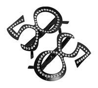IMIKEYA Lunettes Anniversaire Numéro 50 Pack de 2 Paires en Plastique Noir, Accessoire Photo Unique pour Fêtes pour Célébrations et Voyages