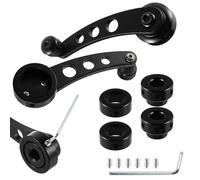 IMIKEYA Manivelle de Fenêtre Aluminium pour Portes de Voiture Poignée de Lève-vitre Intérieure Ensemble Gauche et Droit avec Clip de Fixation Accessoire de Remplacement Noir