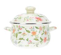 IMIKEYA Marmite à Ragoût Émaillée 20 CM Casserole à Soupe Multifonction en Fonte Double Poignée Compatible Cuisinière à Induction et Gaz Pot à Soupe Domestique Polyvalent