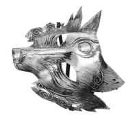 IMIKEYA Masque de Loup en PVC Bande Élastique Argenté Halloween | Effet Réaliste et Effrayant, Léger pour Porter Longtemps, Cosplay, Scène, Fête et Décorations