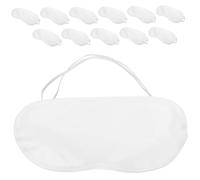 IMIKEYA Masques Oculaires Jetables Blancs en Polyester, Légers et Confortables, Lot de 12 Pièces pour Sommeil et Détente la Maison Bureau