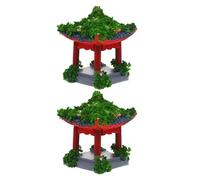 IMIKEYA Mini Statue de pagode 2 pièces Miniature Chinois Japonais Pavillon Sculpture Fée Jardin zen Accessoires Résine Tour Asiatique pour Bonsaï Aquarium Décoration Paysage