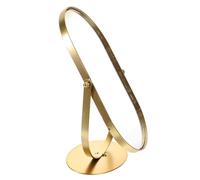 IMIKEYA Miroir De Maquillage Vintage en Métal Doré Grand Miroir Ovale Surface Haute Définition pour Chambre Et Salle De Bain De Bureau à Poser