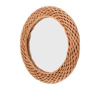 IMIKEYA Miroir Mural Décoratif Rotin Tressé pour Salle De Bain Et Maquillage Miroir pour Décoration Intérieure Et Photographie