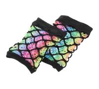 IMIKEYA Mitaines Résille Fluo Double Couche Colorées sans Doigts Accessoires Punk pour Filles pour Soirées Mariages et Fêtes