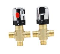 IMIKEYA Mitigeur Thermostatique Cuivre pour Salle de Bain Vanne de de Température Stable Valve Mélangeuse Voies Protection Brûlure pour Lavabo