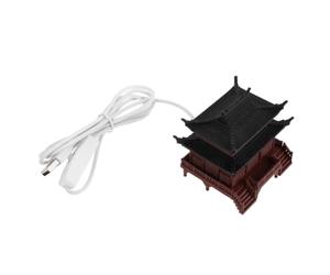 IMIKEYA Modèle Lumineux D’Architecture Ancienne Chinoise Marron en Pla | Décor Classique Détaillé, Format Compact Résistant à Déformation, pour Terrarium, Étagère et Micro Paysage
