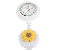 IMIKEYA Montre Infirmière Rétractable à Clip Motif Floral en Silicone, Portable Et Légère, pour Surveillance Infirmière, Usage Professionnel Médical Et Étudiants, Design sans Pile