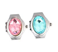 IMIKEYA Montres Bagues Créatives à Quartz pour Fille Couvercle Rabattable, Bande Élastique Extensible, Confortable à Porter, Lot de 2 pour Anniversaire ou Noël Couleur Aléatoire