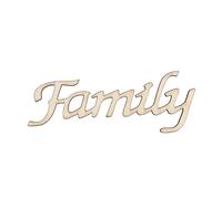 IMIKEYA Mot en Bois Family - Décoration Murale Vintage en Bois - Dimensions 11 x 4 x 0 2 Cm Idéal pour La Maison Et Les Souvenirs Familiaux