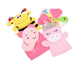IMIKEYA Moufles de Toilette pour Bébé Lot de 4, Moufles de Bain de Massage pour Garçon et Filles, Accessoires de Bain Corps, pour W nds et Hôtels