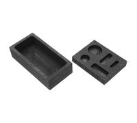 IMIKEYA Moule de raffinage et de coulée 2 pièces 1kg en graphite noir, 5 trous, adapté travail des métaux et recyclage en laboratoire