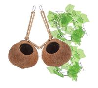 IMIKEYA Nids De pour Gecko - 4 Pièces en Matériau Naturel - Habitat Suspendu pour Reptiles Refuge De Couchage Idéal pour Lézards Et Perruches Décor De Réservoir pour Gecko à Crête Et