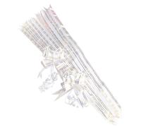 IMIKEYA Noeud Décoration Voiture Mariage Blanc Bordure Dorée en Tulle, Nœud Élégant pour Décoration de Voiture Lors de Cérémonies